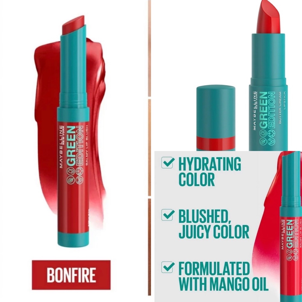 Maybelline green edition butter lipstick and lip blush